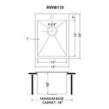 Drop - in Topmount Bar Prep Sink 16 Gauge Stainless Steel Single Bowl - BUILDMYPLACE