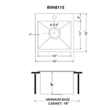 Drop - in Topmount Bar Prep Sink 16 Gauge Stainless Steel Single Bowl - BUILDMYPLACE