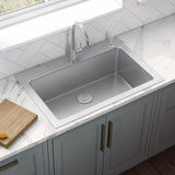 Drop - in Topmount Kitchen Sink 16 Gauge Stainless Steel Single Bowl - BUILDMYPLACE