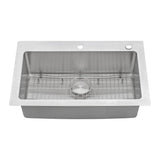 Drop - in Topmount Kitchen Sink 16 Gauge Stainless Steel Single Bowl - BUILDMYPLACE