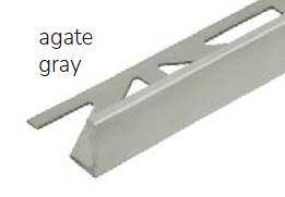 Durosol Aluminum Profile L Shaped Edge Trim 3/8 in. Agate Gray - Powder Coated Tile Edge Trim