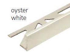 Durosol Aluminum Profile L Shaped Edge Trim 3/8 in. Oyster White - Powder Coated Tile Edge Trim