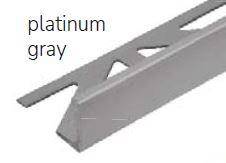 Durosol Aluminum Profile L Shaped Edge Trim 3/8 in. Platinum Gray - Powder Coated Tile Edge Trim