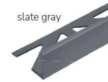 Durosol Aluminum Profile L Shaped Edge Trim 3/8 in. Slate Gray - Powder Coated Tile Edge Trim