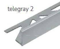 Durosol Aluminum Profile L Shaped Edge Trim 3/8 in. Telegray 2 - Powder Coated Tile Edge Trim