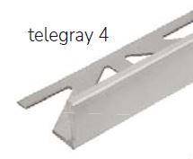 Durosol Aluminum Profile L Shaped Edge Trim 3/8 in. Telegray 4 - Powder Coated Tile Edge Trim