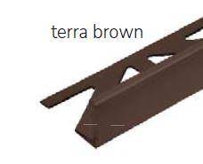 Durosol Aluminum Profile L Shaped Edge Trim 3/8 in. Terra Brown - Powder Coated Tile Edge Trim