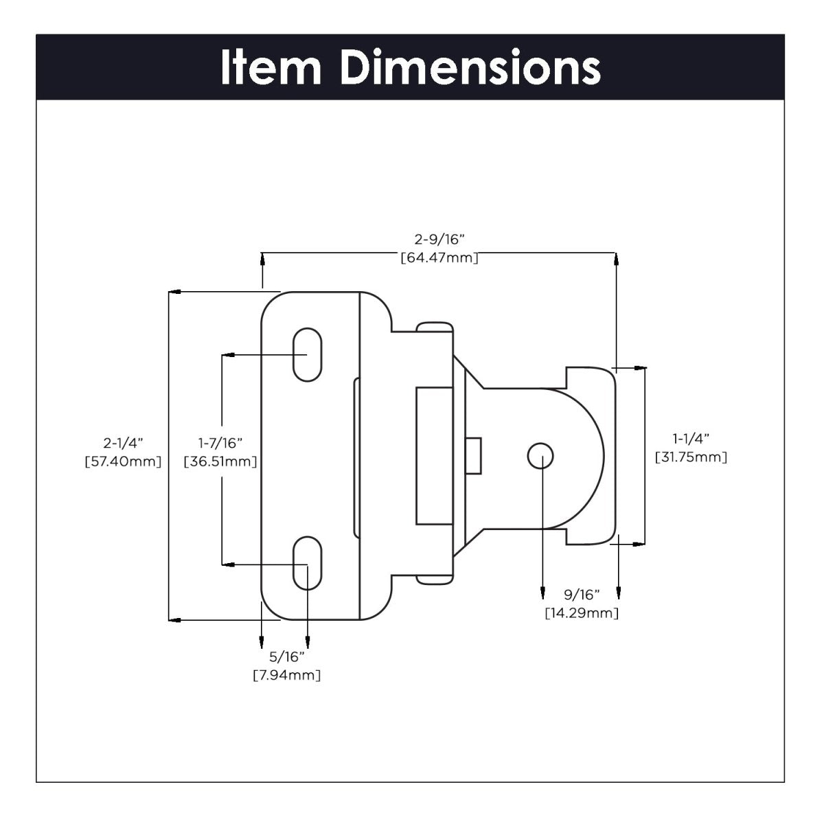 Dsingle demountable cabinet hinges 1/2 Inch Overlay (2 Hinges/Per Pack) - Hickory Hardware - BUILDMYPLACE