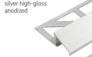 DURATRANS TR Transition Trim 3/8 in. Silver High Gloss Anodized Aluminum Metal Tile Edge Trim