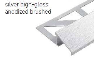 DURATRANS TR Transition Trim 3/8 in. Silver High Gloss Anodized Brushed Aluminum Metal Tile Edge Trim