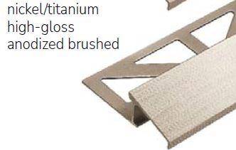 DURATRANS TR Transition Trim 3/8 in. Nickel High Gloss Anodized Aluminum Metal Tile Edge Trim