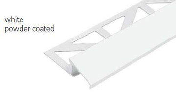 DURATRANS TR Transition Trim 3/8 in. White Powder Coated Aluminum Metal Tile Edge Trim