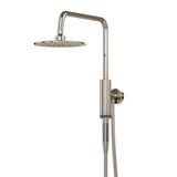 Dual Shower Head And Handheld Shower Head W/ Low Flow - 1 Spray 8 In Shower Head With Hose - Brushed Nickel - BUILDMYPLACE