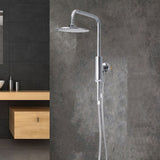 Dual Shower Head And Handheld Shower Head W/ Low Flow - 1 Spray 8 In Shower Head With Hose - Brushed Nickel - BUILDMYPLACE