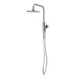 Dual Shower Head And Handheld Shower Head W/ Low Flow - 1 Spray 8 In Shower Head With Hose - Brushed Nickel - BUILDMYPLACE