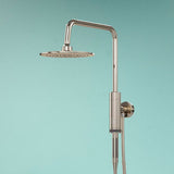 Dual Shower Head And Handheld Shower Head W/ Low Flow - 1 Spray 8 In Shower Head With Hose - Brushed Nickel - BUILDMYPLACE