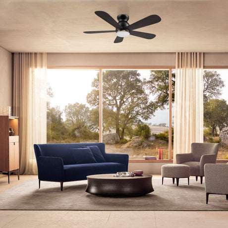 DUBOIS 48 inch 5 - Blade Flush Mount Smart Ceiling Fan with LED Light & Remote - LEDMyPlace