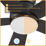 DUBOIS 48 inch 5 - Blade Flush Mount Smart Ceiling Fan with LED Light & Remote - LEDMyPlace