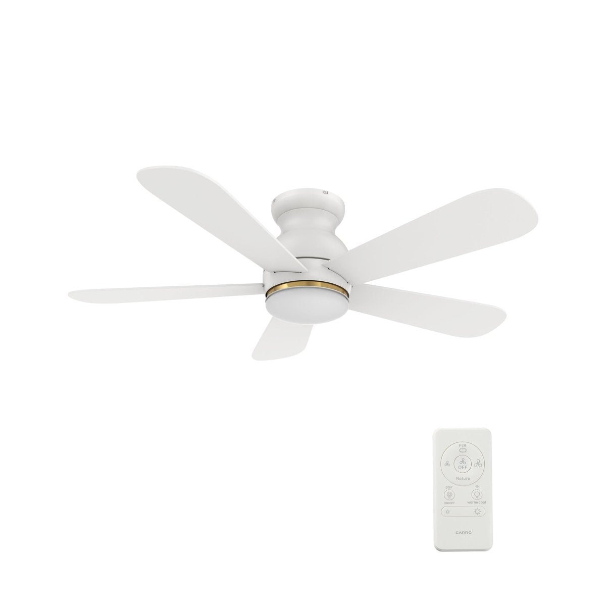 DUBOIS 48 inch 5 - Blade Flush Mount Smart Ceiling Fan with LED Light & Remote - LEDMyPlace