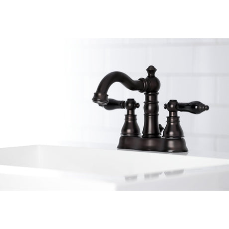 Duchess 4 In. Two Handle 3 - hole Centerset Wall Mount Bathroom Sink Faucet With Brass Pop - Up - BUILDMYPLACE