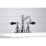 Duchess 4 In. Two Handle 3 - hole Centerset Wall Mount Bathroom Sink Faucet With Brass Pop - Up - BUILDMYPLACE