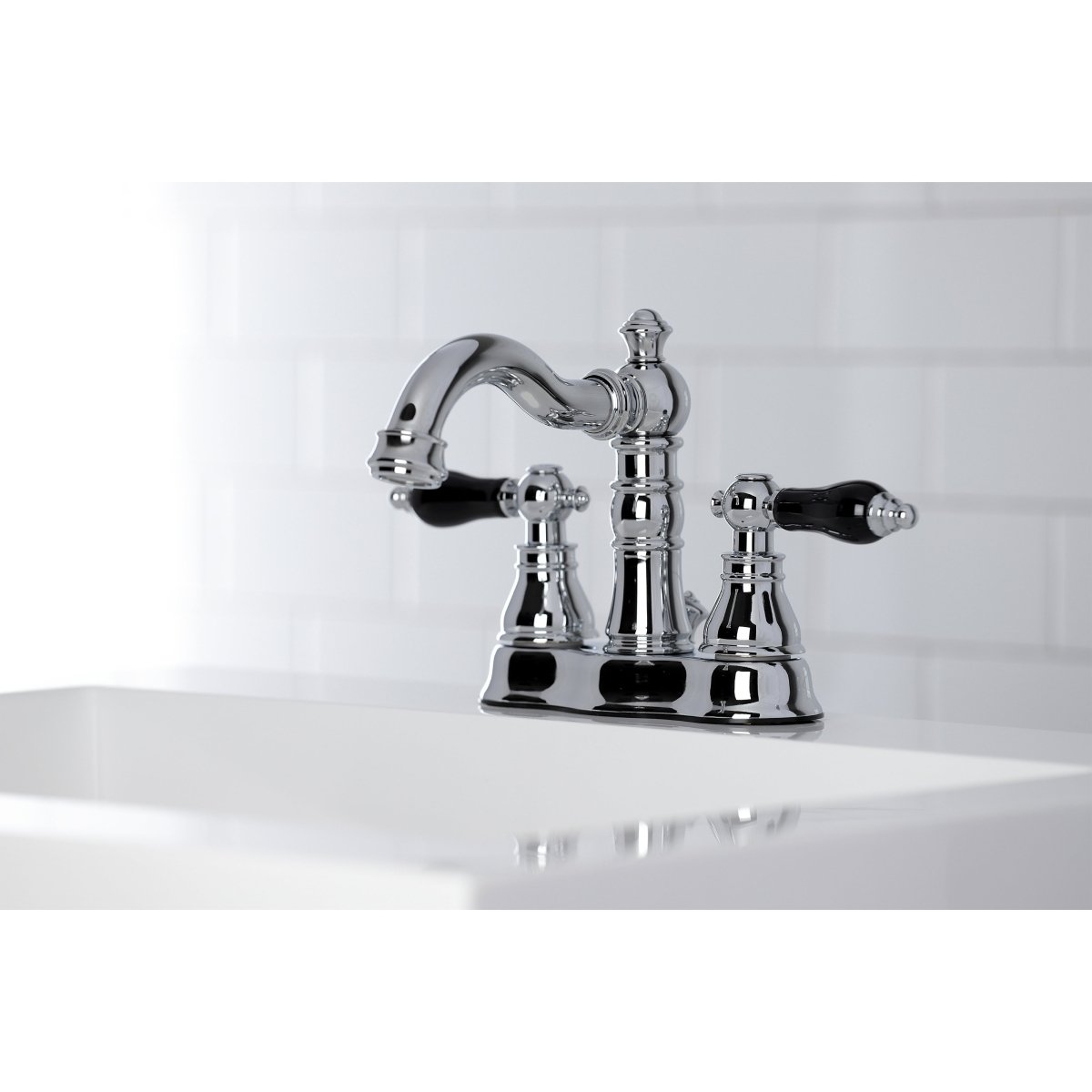 Duchess 4 In. Two Handle 3 - hole Centerset Wall Mount Bathroom Sink Faucet With Brass Pop - Up - BUILDMYPLACE