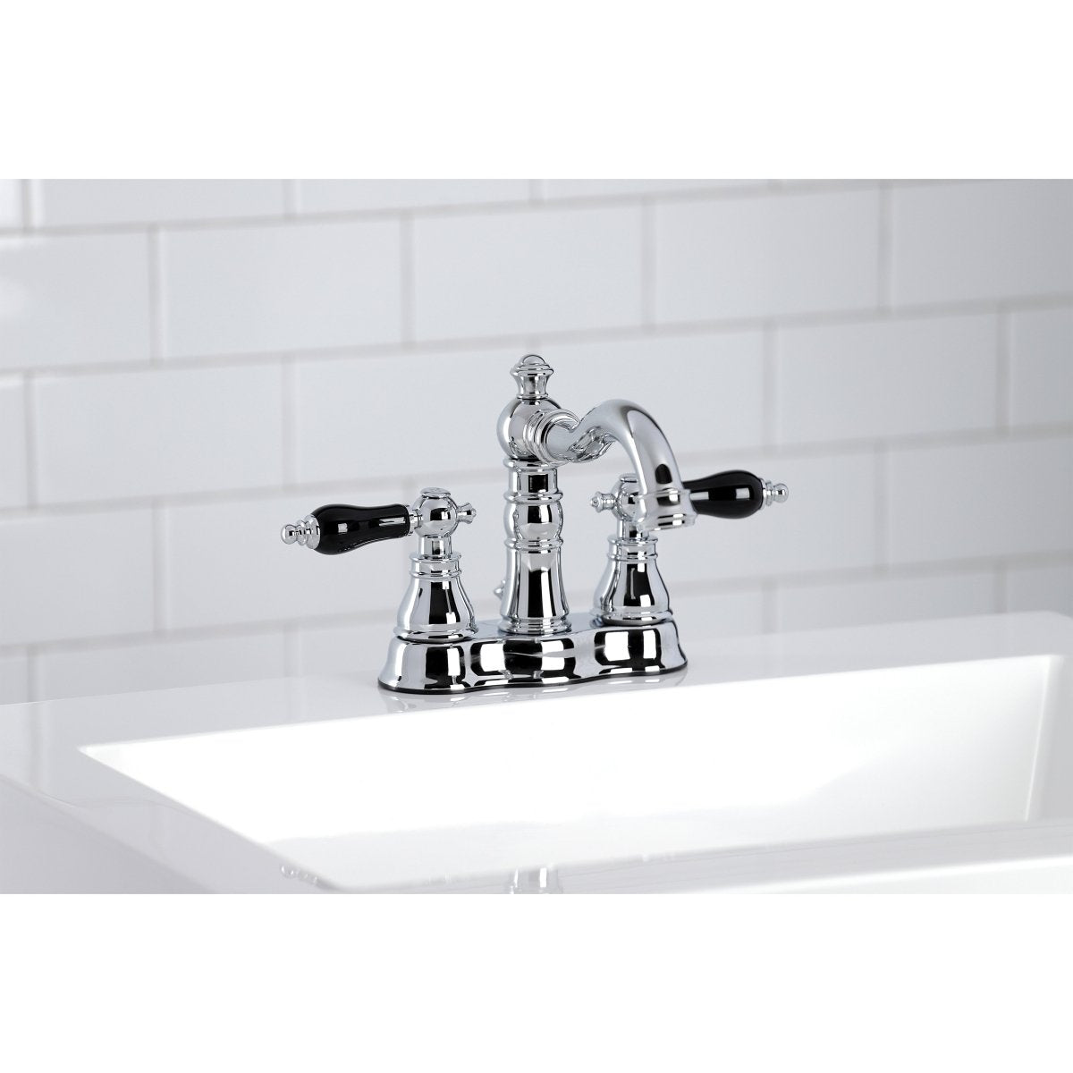 Duchess 4 In. Two Handle 3 - hole Centerset Wall Mount Bathroom Sink Faucet With Brass Pop - Up - BUILDMYPLACE