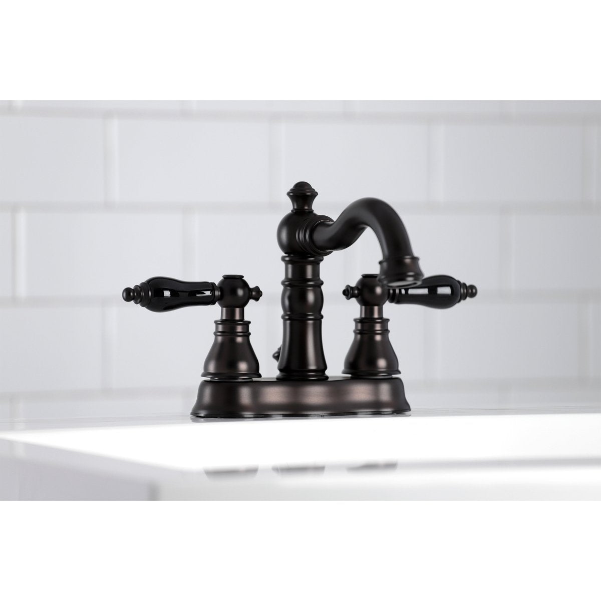 Duchess 4 In. Two Handle 3 - hole Centerset Wall Mount Bathroom Sink Faucet With Brass Pop - Up - BUILDMYPLACE