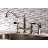 Duchess Bridge Four Hole Kitchen Faucet With Brass Sprayer - BUILDMYPLACE