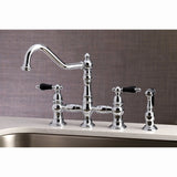 Duchess Bridge Four Hole Kitchen Faucet With Brass Sprayer - BUILDMYPLACE