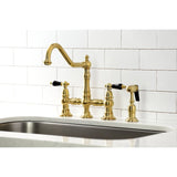 Duchess Bridge Four Hole Kitchen Faucet With Brass Sprayer - BUILDMYPLACE