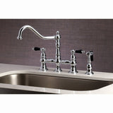 Duchess Bridge Four Hole Kitchen Faucet With Brass Sprayer - BUILDMYPLACE