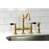 Duchess Bridge Four Hole Kitchen Faucet With Brass Sprayer - BUILDMYPLACE