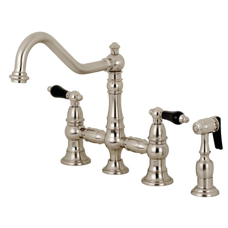 Duchess Bridge Four Hole Kitchen Faucet With Brass Sprayer - BUILDMYPLACE