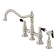 Duchess Bridge Four Hole Kitchen Faucet With Brass Sprayer - BUILDMYPLACE