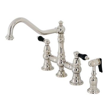 Duchess Bridge Four Hole Kitchen Faucet With Brass Sprayer