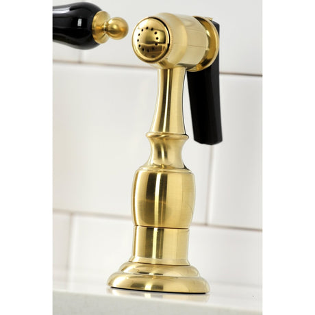 Duchess Bridge Four Hole Kitchen Faucet With Brass Sprayer - BUILDMYPLACE