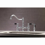 Duchess Bridge Four Hole Kitchen Faucet With Brass Sprayer - BUILDMYPLACE