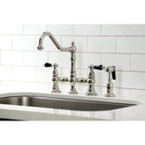 Duchess Bridge Four Hole Kitchen Faucet With Brass Sprayer - BUILDMYPLACE