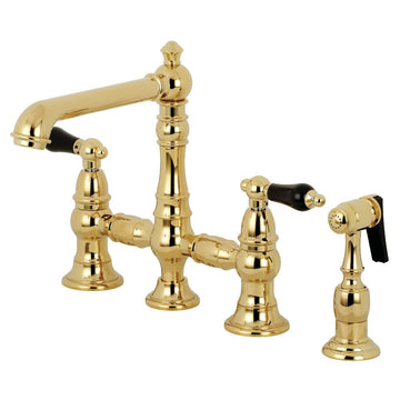 Duchess Bridge Kitchen Faucet with Brass Sprayer