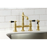 Duchess Bridge Kitchen Faucet with Brass Sprayer - BUILDMYPLACE