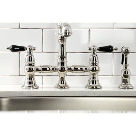 Duchess Bridge Kitchen Faucet with Brass Sprayer - BUILDMYPLACE