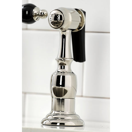 Duchess Bridge Kitchen Faucet with Brass Sprayer - BUILDMYPLACE