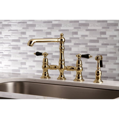 Duchess Bridge Kitchen Faucet with Brass Sprayer - BUILDMYPLACE