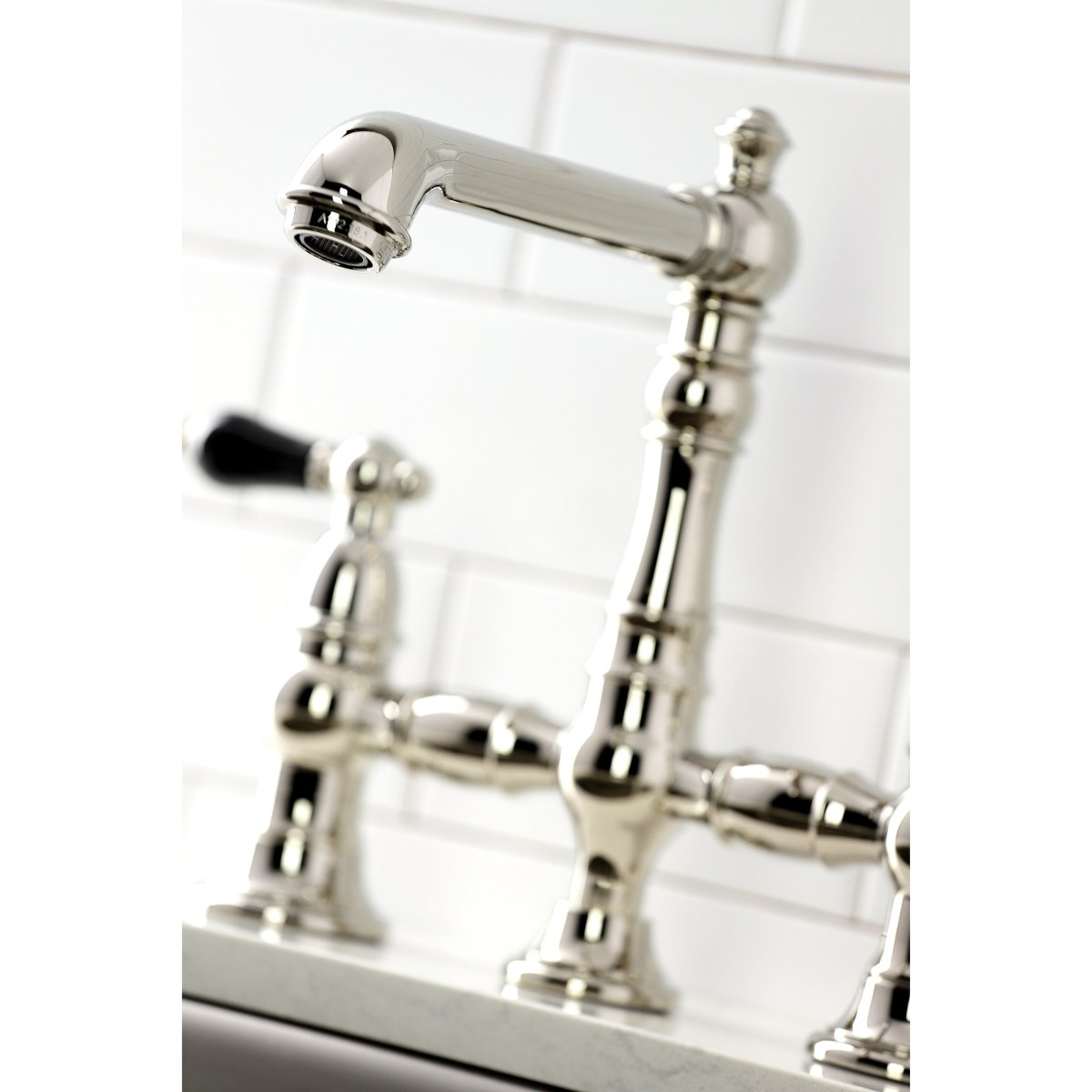 Duchess Bridge Kitchen Faucet with Brass Sprayer - BUILDMYPLACE