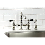 Duchess Bridge Kitchen Faucet with Brass Sprayer - BUILDMYPLACE