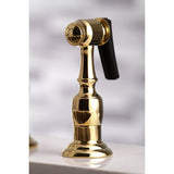 Duchess Bridge Kitchen Faucet with Brass Sprayer - BUILDMYPLACE