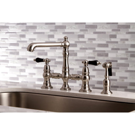 Duchess Bridge Kitchen Faucet with Brass Sprayer - BUILDMYPLACE