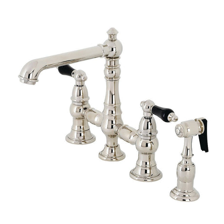 Duchess Bridge Kitchen Faucet with Brass Sprayer - BUILDMYPLACE