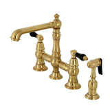 Duchess Bridge Kitchen Faucet with Brass Sprayer - BUILDMYPLACE